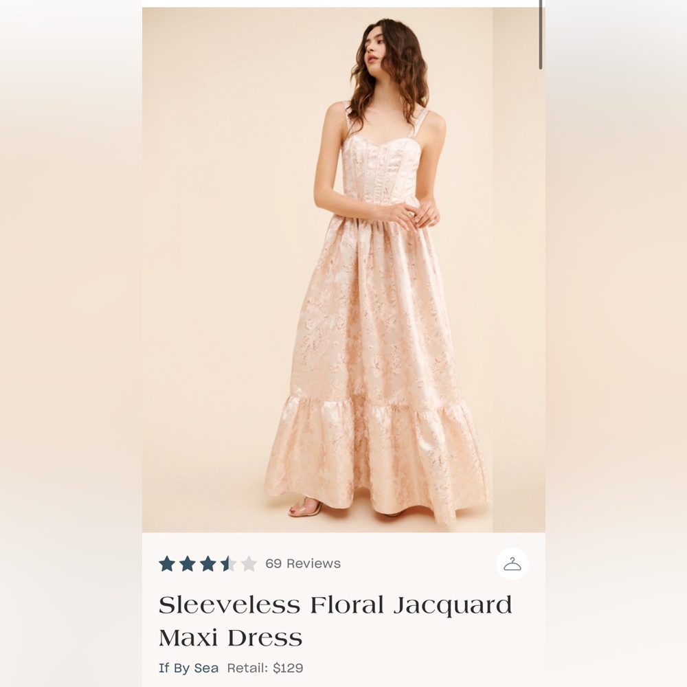 If By Sea Sleeveless Floral Jaquard Maxi Dress